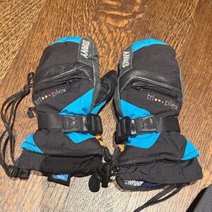 Swany Black and Blue Ski Mittens